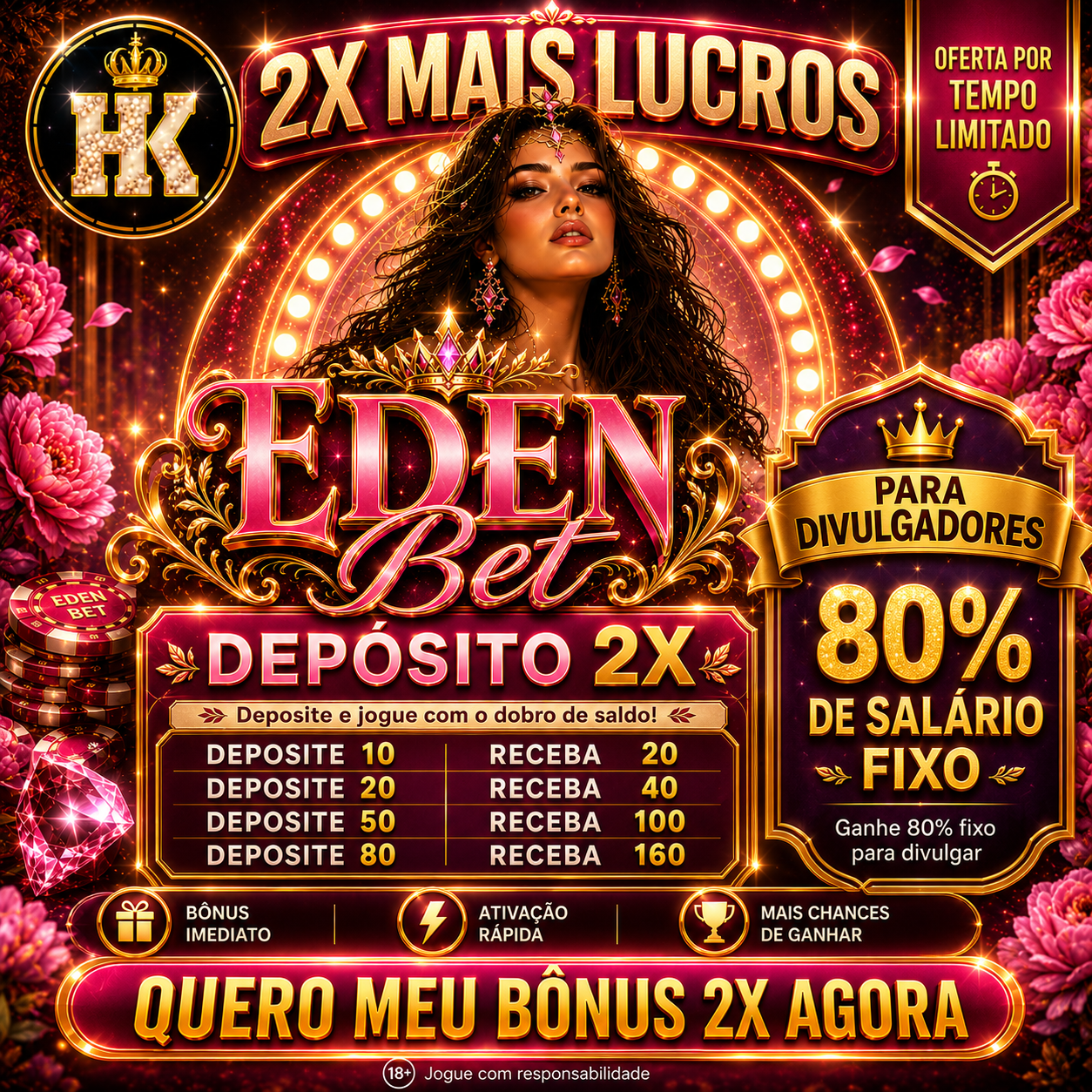 ✨ Edenbet - 80% SALARIO E DEPOSITO 2X